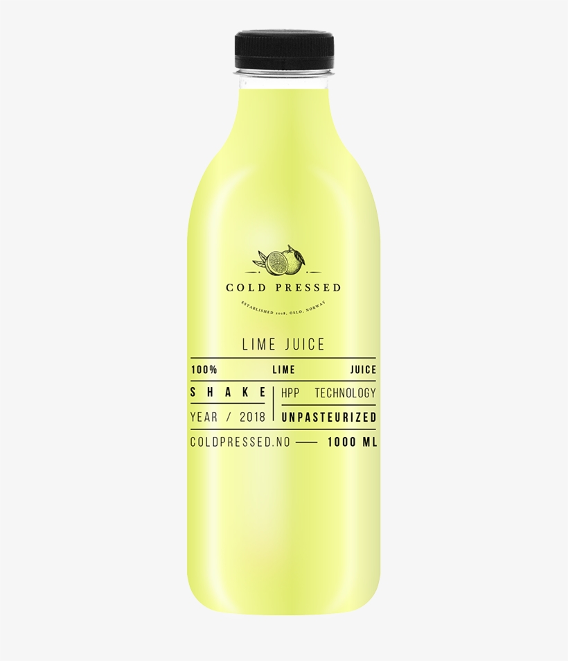 100% Lime Juice 1000 Ml - Plastic Bottle, transparent png #8549977