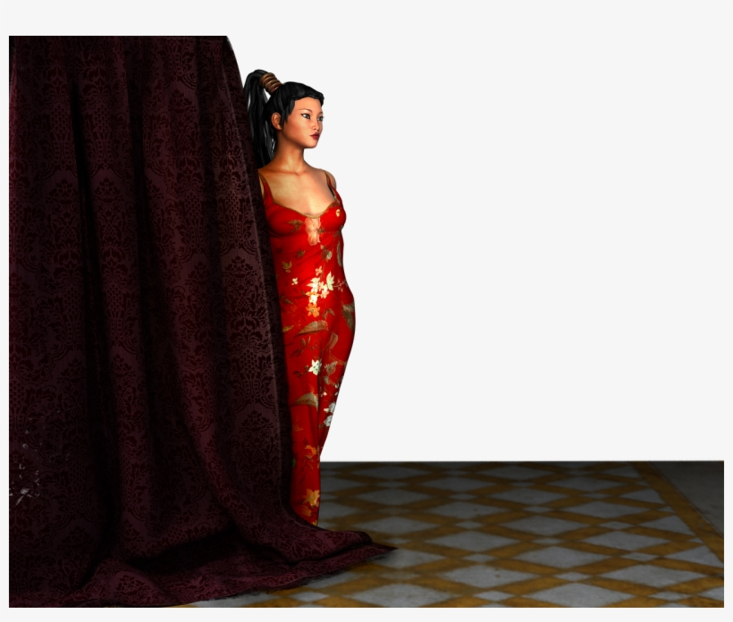 Curtain Girl Floor - Photo Shoot, transparent png #8550441