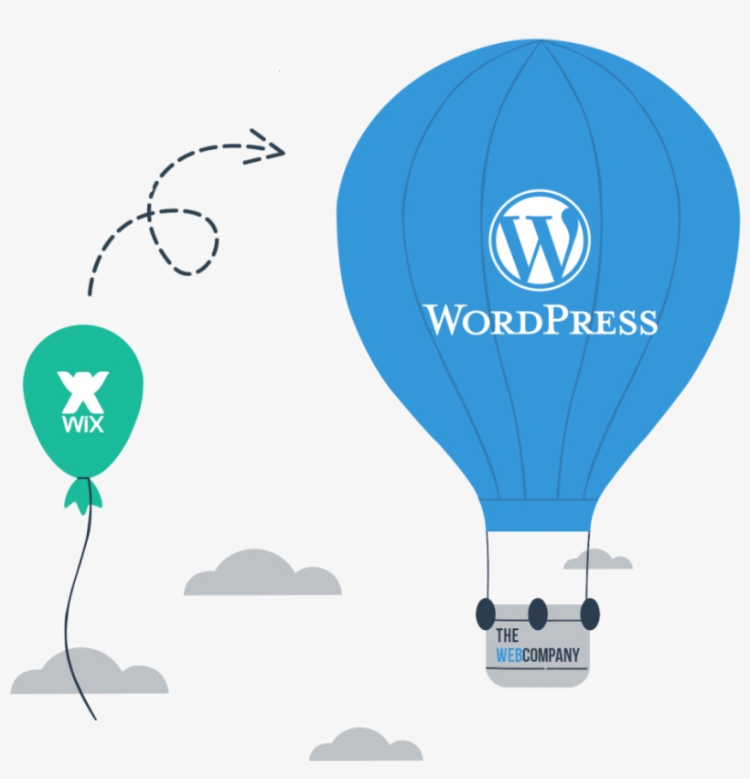 Wix To Wordpress - Hot Air Balloon, transparent png #8550807