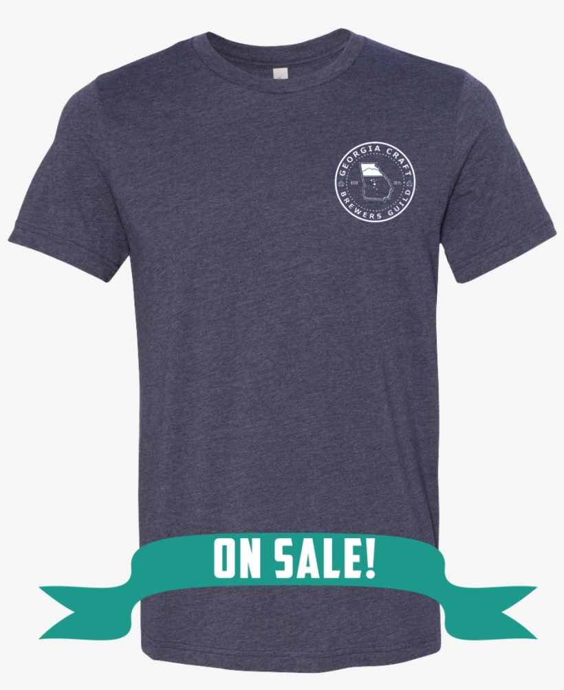 Blue Georgia Craft Brewers Guild Shirt - Heather Midnight Navy Bella Canvas 3001, transparent png #8552134