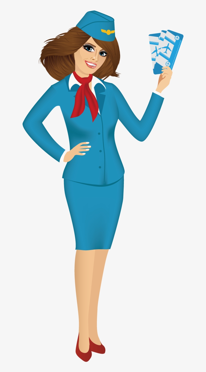 Stewardess Png - Flight Attendant Cartoon, transparent png #8552998