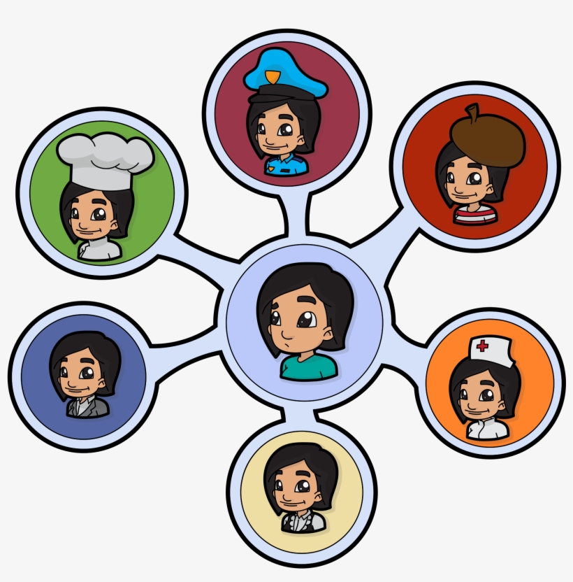 Career Change Cartoon With Different Occupations - Occupation Cartoon Png, transparent png #8554357