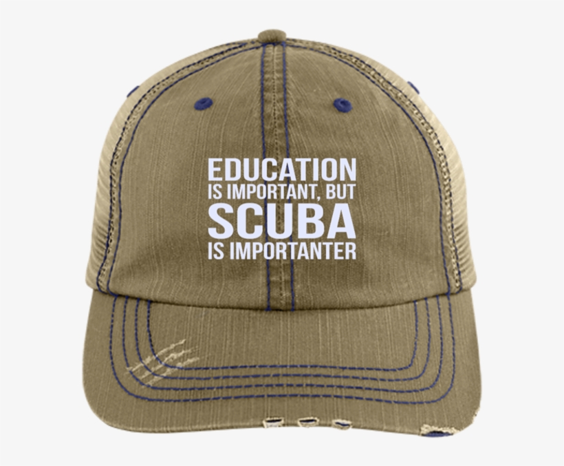 Education Is Important But Scuba Is Importanter Caps - Baseball Cap, transparent png #8554536
