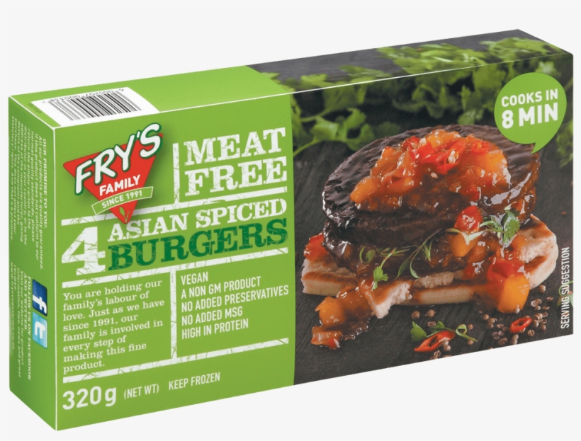 Asian Spiced Burgers - Fry's Chicken Style Burger, transparent png #8554541