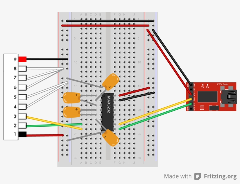 A Usb To Ftdi On The Right Goes Through The Max3232 - Diagram, transparent png #8554713