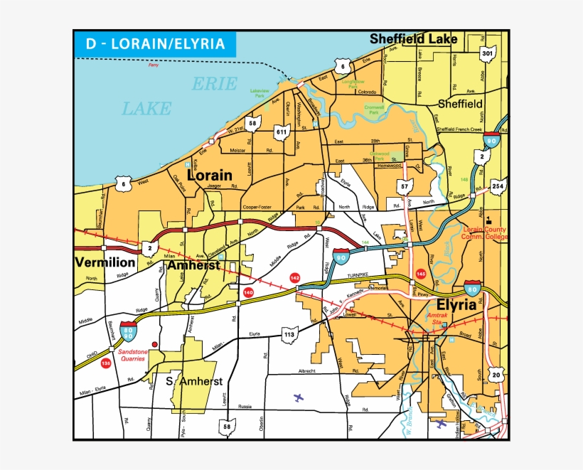 Lorain-elyria - Lorain City Ohio Map, transparent png #8554920