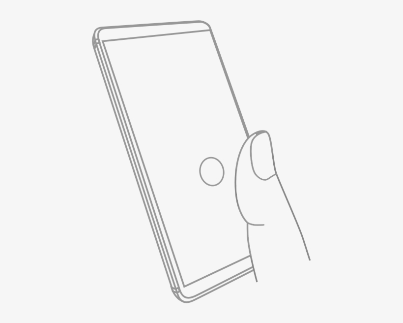 The Only Difference Here Is That The Fingerprint Scanner - Line Art, transparent png #8555080