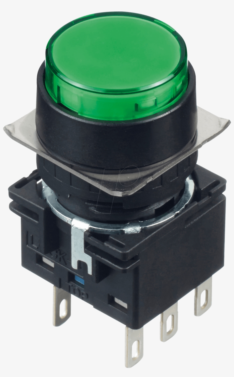 Lb16mm, Pb, Round, Mtr, Lense, 24v Ac/dc, Gn - Push-button, transparent png #8555417
