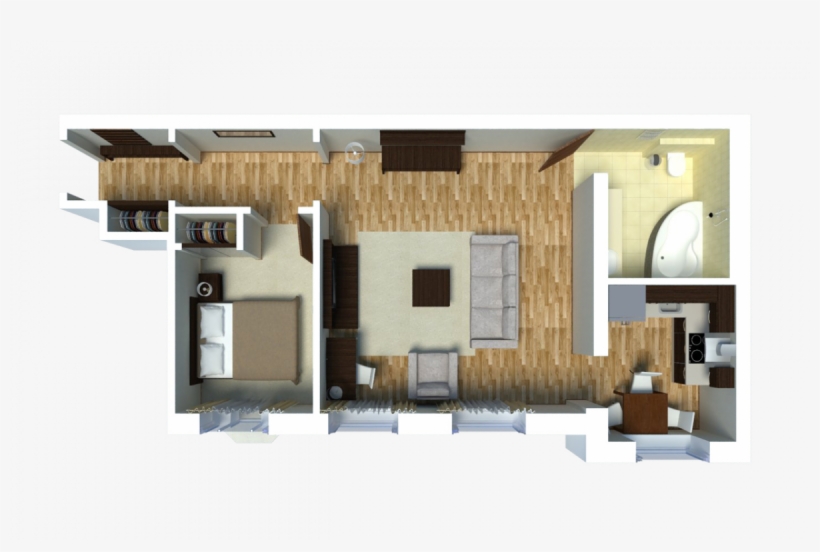 Classic Room Standard Room Studio Apartment Egoist - Floor Plan, transparent png #8556881