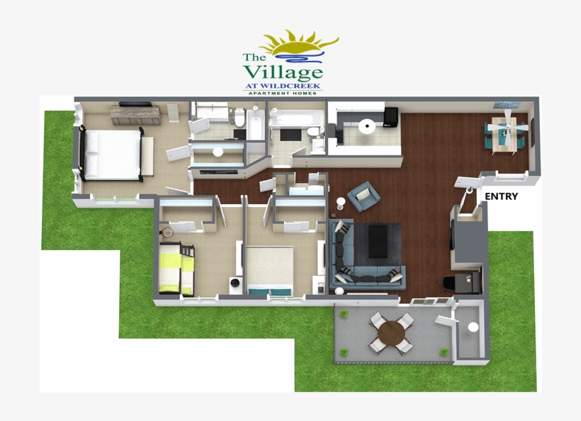 3 Bedroom / 2 Bath $1,759/mo - Villager Apartments Reno Floor Plans, transparent png #8557458