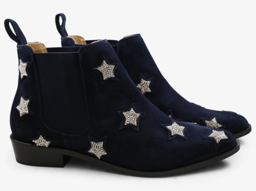 Ankle Boots Marilyn 4 Suede Navy Stars Stones Elastic - Chelsea Boot, transparent png #8558177