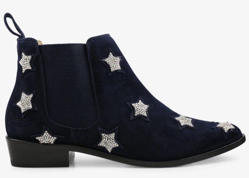 Ankle Boots Marilyn 4 Suede Navy Stars Stones Elastic - Chelsea Boot, transparent png #8558351