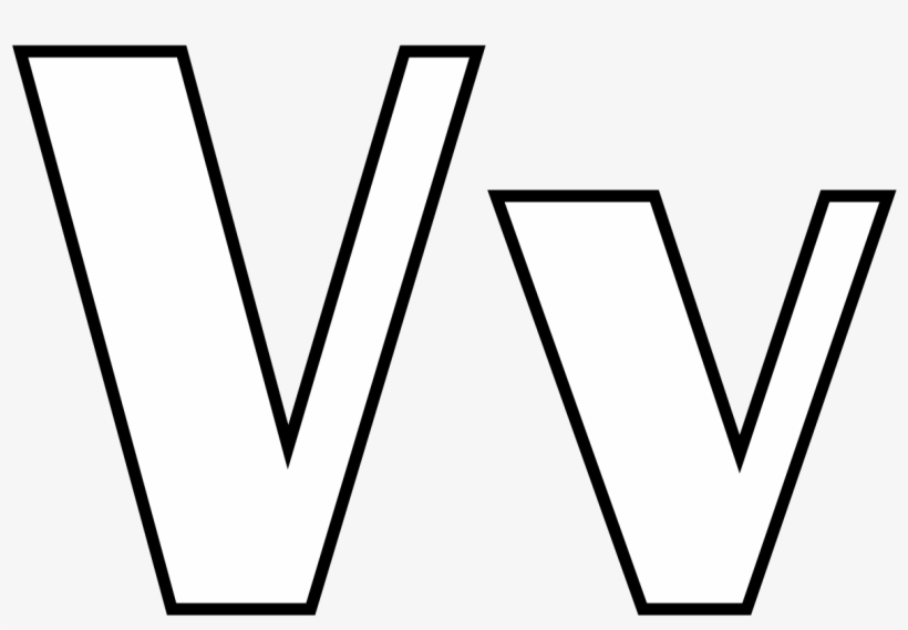 Classic Alphabet V At Coloring Pages For Kids Boys - M Herfinin Konturu, transparent png #8559165
