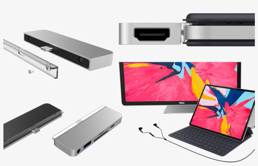 Hyper Ipad Pro Usb C Hub Makes A Macbook Dongle Monster - Ipad Pro 2018 Usb C Hub, transparent png #8559206