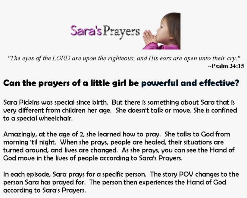 Saras Prayer Show Card - Child Praying, transparent png #8559245