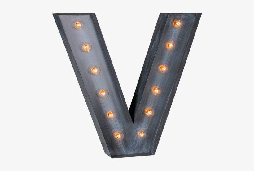 Illuminated Marquee Letter "v" - Sconce, transparent png #8560056