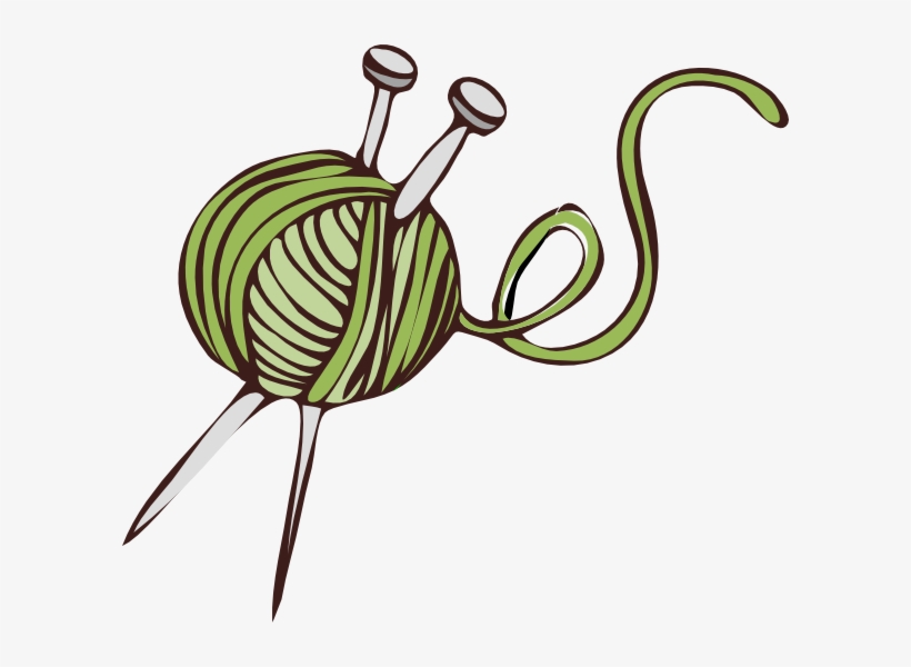 Knit Clipart Green Knitting - Yarn Clip Art, transparent png #8560134