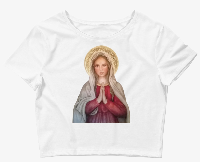 Virgin Mary Women's Crop Tee - Crop Top, transparent png #8560135