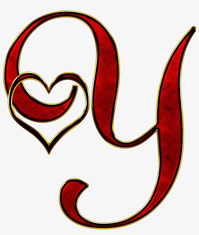 Valentine Capital Letter Y - Corazon Con Iniciales Y, transparent png #8560228