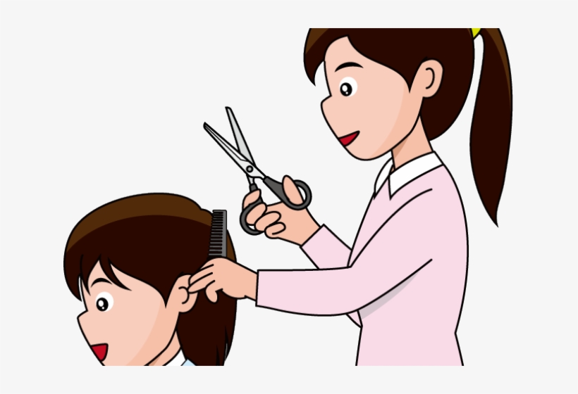 Svg Black And White Stock Women S Hair Free On Dumielauxepices - Person Cutting Hair Clipart, transparent png #8560987