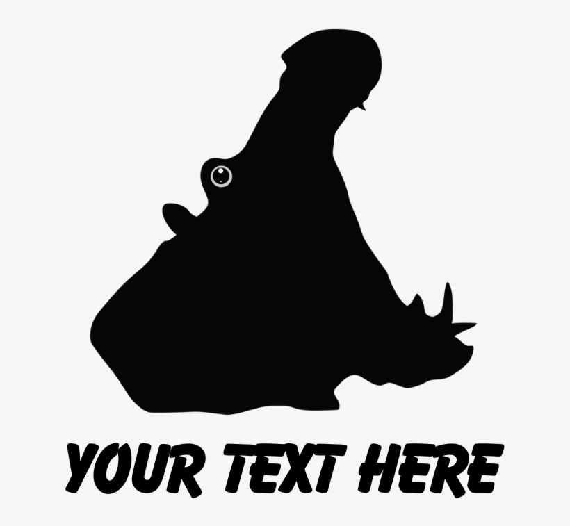 Hippo Face Silhouette Drinking Glass - Illustration, transparent png #8561093