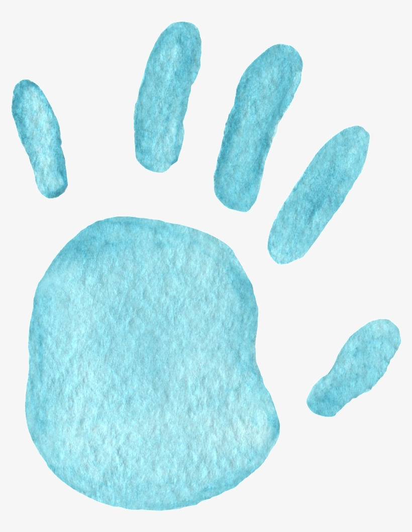 Mountain Blue Handprint Transparent Decorative - Paw, transparent png #8562152