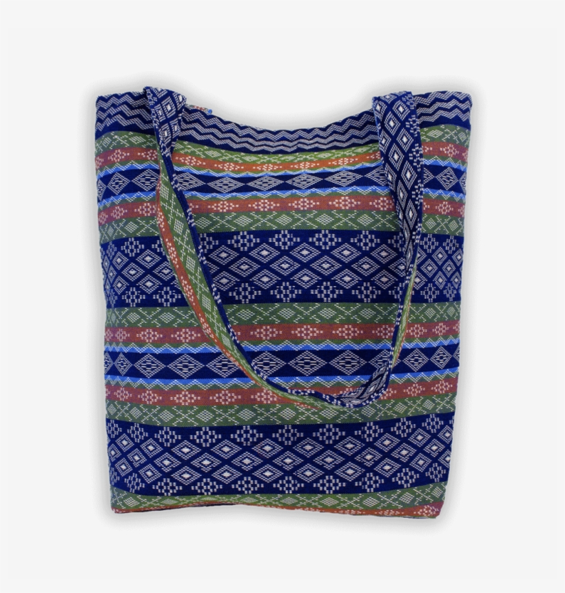 Blue Green Tan Checker Diamond Pattern Tote Bag - Patchwork, transparent png #8562952