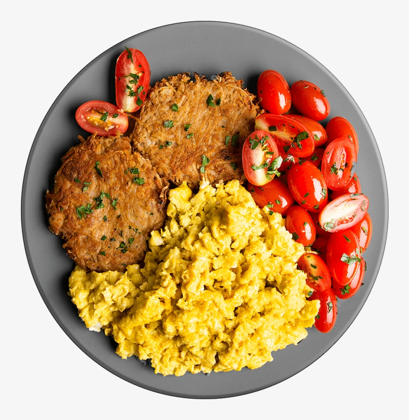 Athlete Scrambled Eggs With Potato Latke - Schnitzel, transparent png #8564060