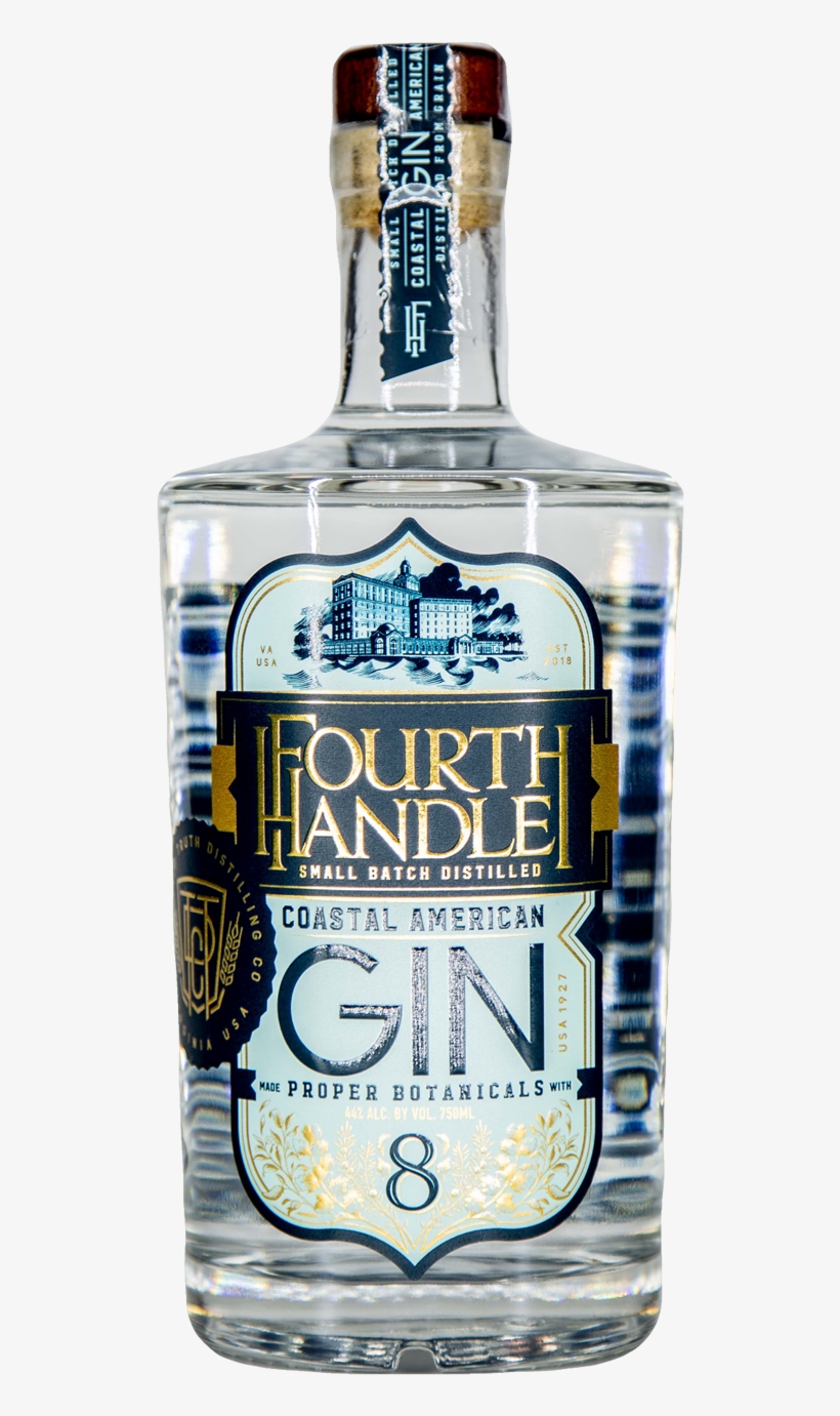 Bottle Of Fourth Handle Coastal American Gin, transparent png #8564105