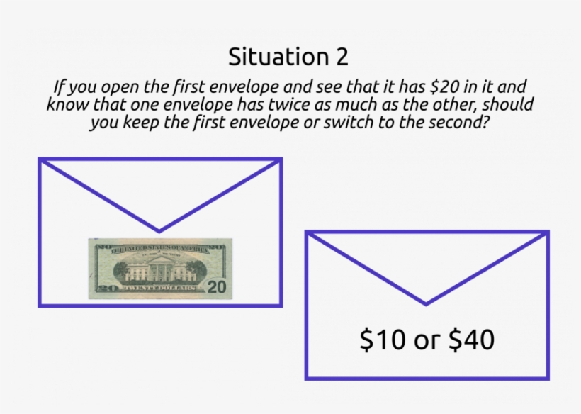 If You Open The First Envelop And See That It Has $40, - 20 Dollar Bill, transparent png #8565762