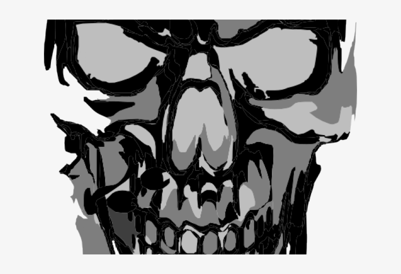 Skeleton Head Clipart Creepy Skull - Illustration, transparent png #8566252