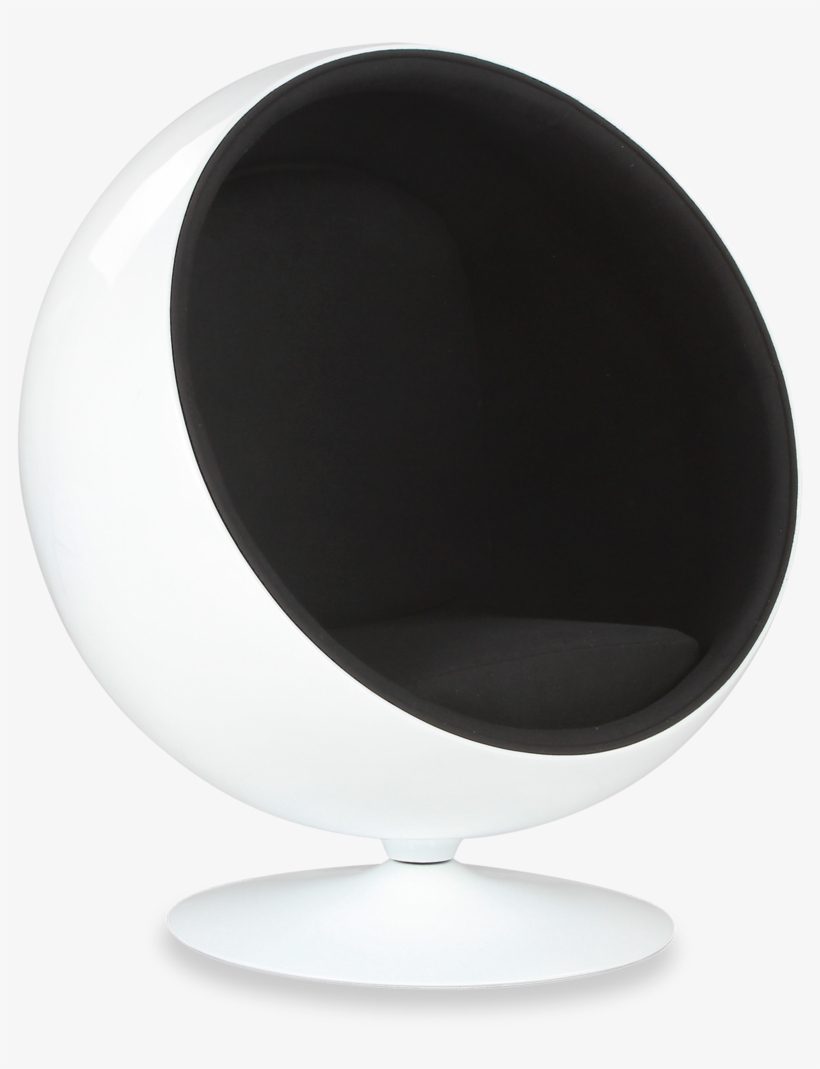Ball Chair Wool Black - Chair, transparent png #8566738