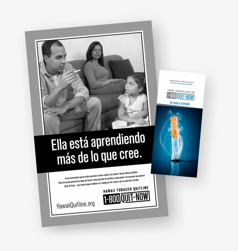 Spanish Posters And Brochures - Hawaii Tobacco Quitline, transparent png #8566785