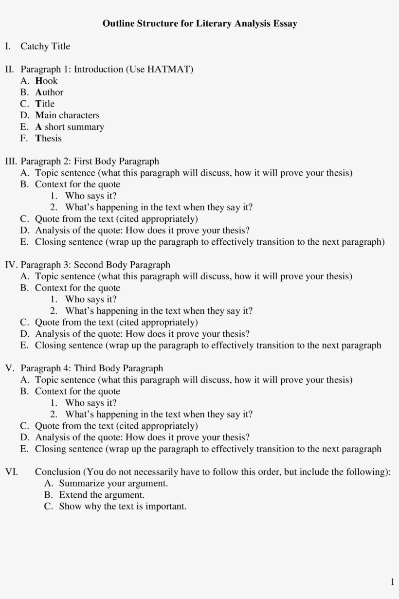 structure of a critical essay