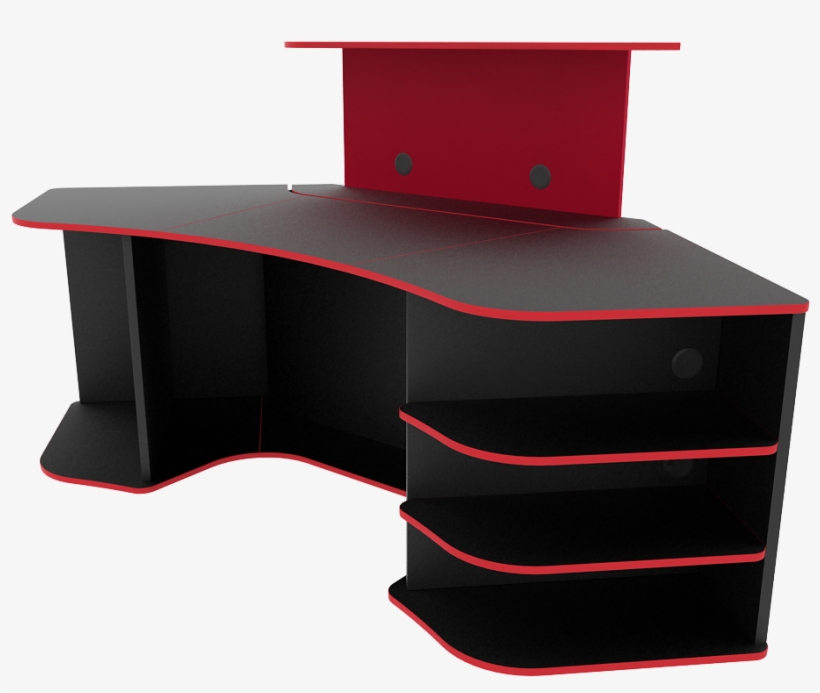 Gaming Desk Red - Red And Black Gaming Desk, transparent png #8567722