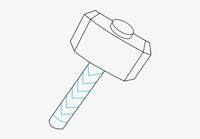 How To Draw Thor's Hammer - Thor Hammer Drawing Easy, transparent png #8568547