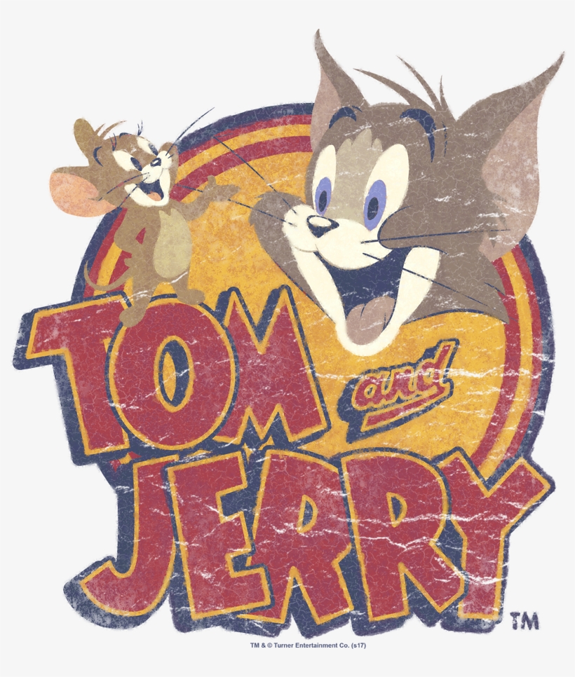 Tom And Jerry Water Damaged Men's Slim Fit T-shirt - Tom And Jerry, transparent png #8570686