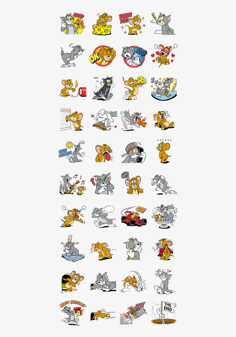 Tom And Jerry - Tom And Jerry Line Sticker, transparent png #8570727