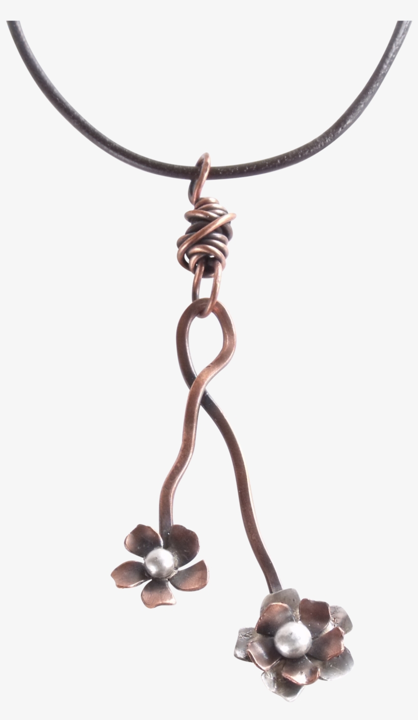 Wild Rose Vine Choker Necklace Copper And Sterling - Locket, transparent png #8571974