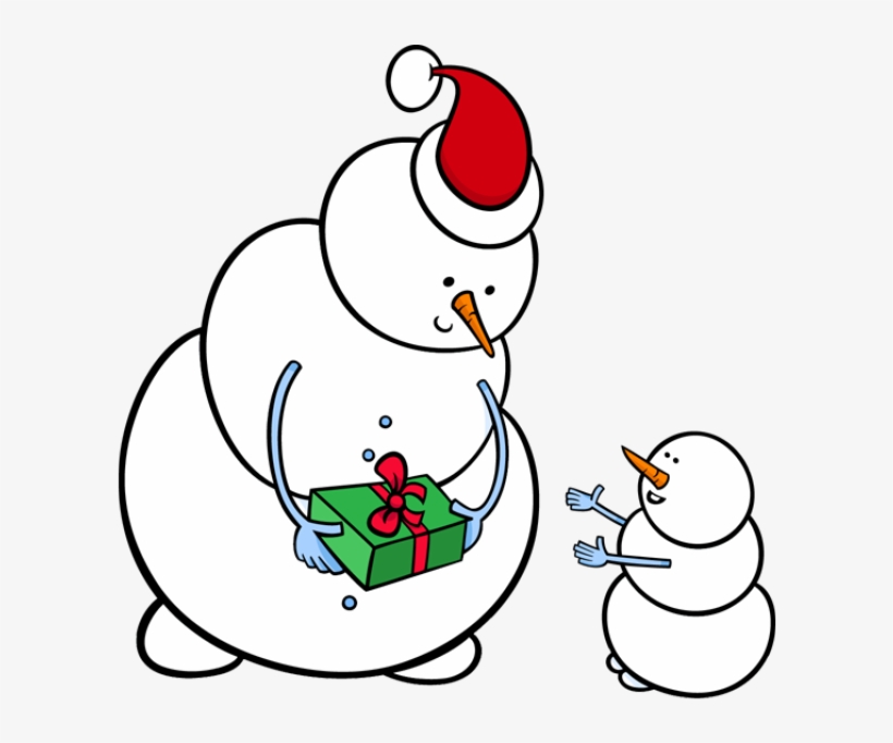 Snowman Giving Little Giftpng Dixie Allan Clipart - Snowman Gift Png, transparent png #8572636