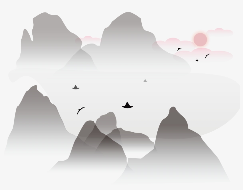 Simplicity Artistic Conception New Chinese Style Ink, transparent png #8572707