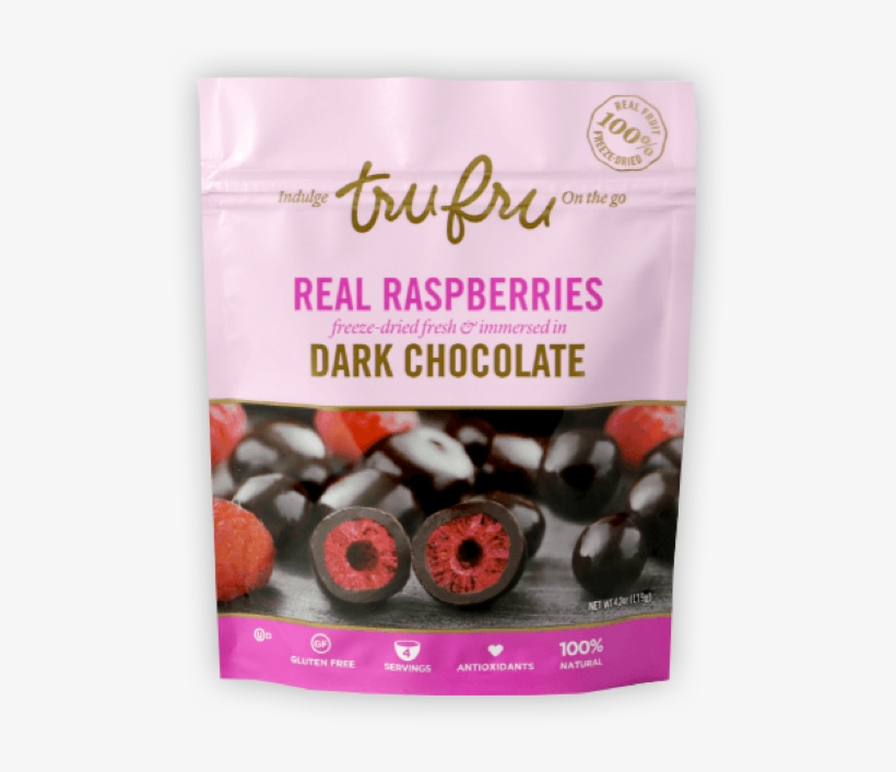 Real Raspberries In Dark Chocolate - Tru Fru Whole Raspberries, transparent png #8574468
