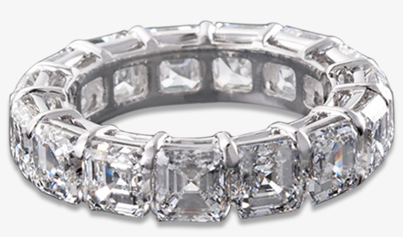 Asscher-cut Diamond Eternity Band, - Diamond, transparent png #8574962