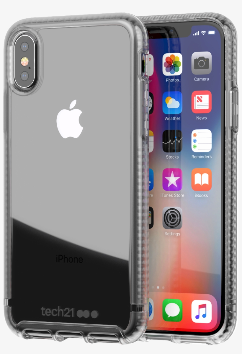1 - Tech21 Pure Clear Smoke Iphone X, transparent png #8576093