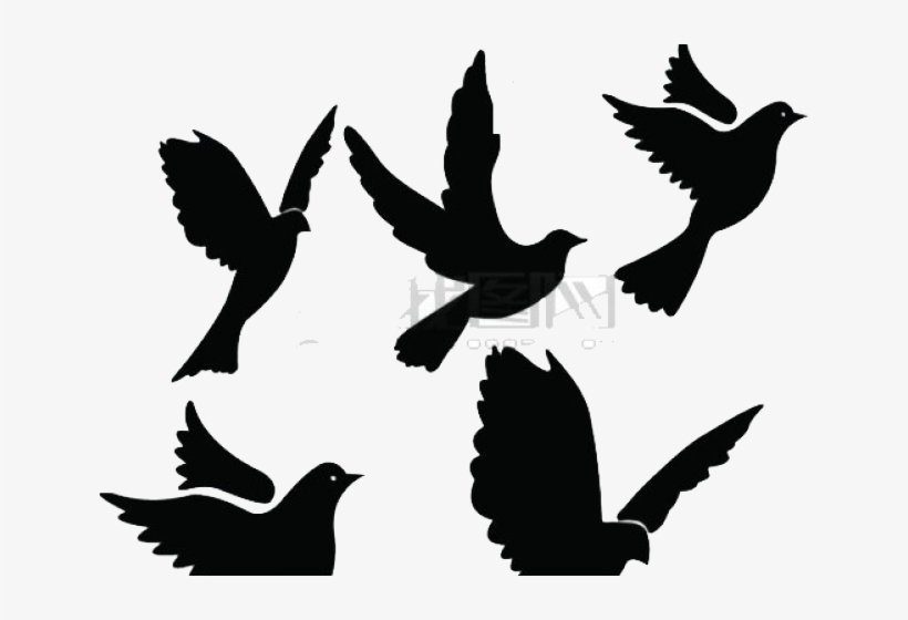 Blackbird Clipart Flying Dove - Flock Of Doves Clipart, transparent png #8576145