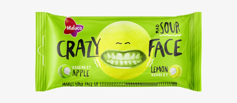 Crazy Face - Sour - Malaco, transparent png #8578520