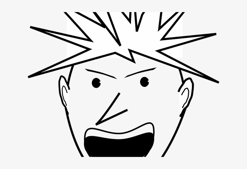 Yelling Head Cliparts - Angry People Clipart Black And White, transparent png #8580013