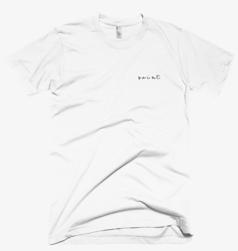 Image Of White "saint" Embroidered T-shirt - Shirt, transparent png #8580523
