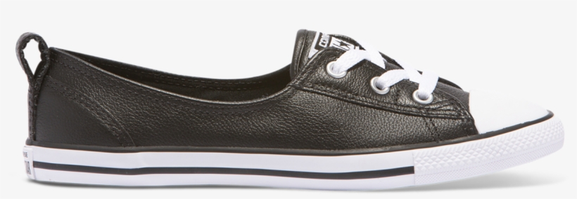 Chuck Taylor All Star Dainty Leather Ballet Low Top - Black Leather Ballet Converse, transparent png #8581378