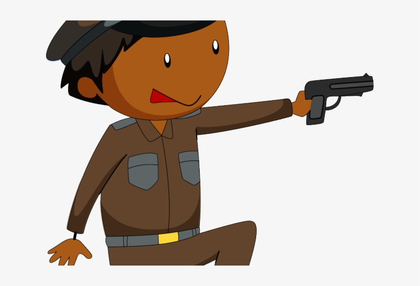 Cop Clipart Gun Clipart - Policeman Gun Clipart, transparent png #8581569
